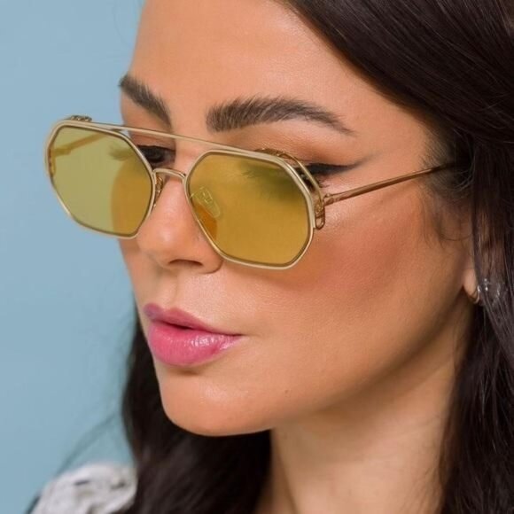 Fendi Women Sunglasses Gold Yellow Mirror Geometric FE40039U 10L BRAND NEW main image 10